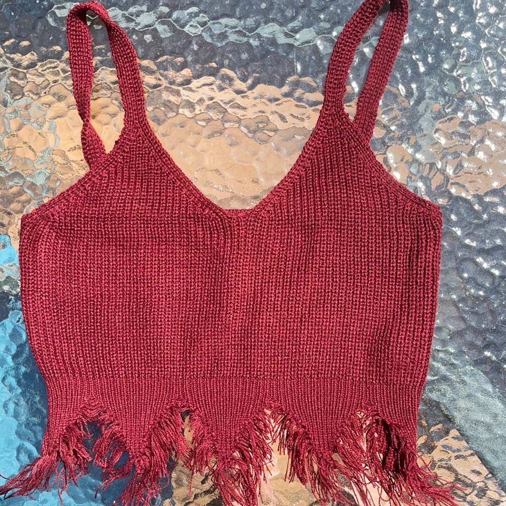 never worn size small burgundy sweater crop top
